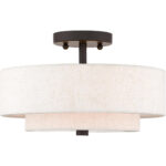 2 Light English Bronze Ceiling Light fixture with Steel base material-Lighting LumensFlush Mount Ceiling Lights