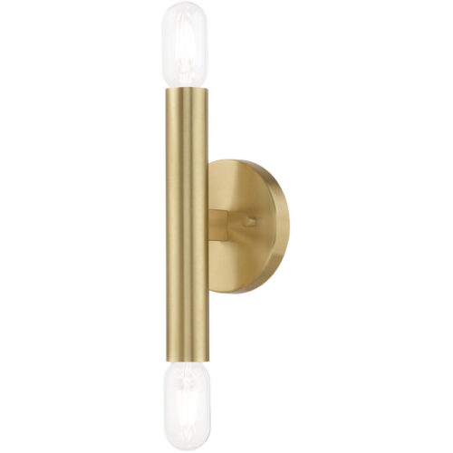 51132-12_01 5.125 inch 2 Light Satin Brass ADA Wall Sconce with Steel base material-Lighting LumensWall Sconces