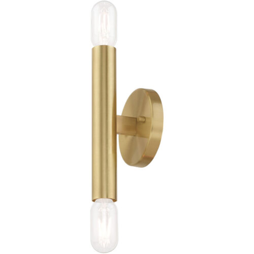 51132-12_04 5.125 inch 2 Light Satin Brass ADA Wall Sconce with Steel base material-Lighting LumensWall Sconces