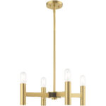 51134-12_01 4 Light Satin Brass Mini Chandelier with Steel base material-Lighting LumensChandeliers