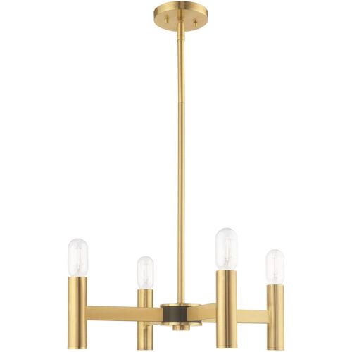 51134-12_02 4 Light Satin Brass Mini Chandelier with Steel base material-Lighting LumensChandeliers