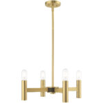 51134-12_03 4 Light Satin Brass Mini Chandelier with Steel base material-Lighting LumensChandeliers