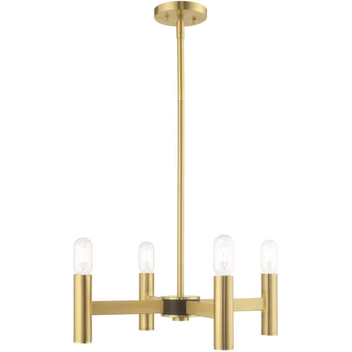 51134-12_03 4 Light Satin Brass Mini Chandelier with Steel base material-Lighting LumensChandeliers