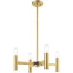 51134-12_04 4 Light Satin Brass Mini Chandelier with Steel base material-Lighting LumensChandeliers