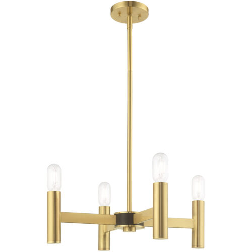 51134-12_04 4 Light Satin Brass Mini Chandelier with Steel base material-Lighting LumensChandeliers
