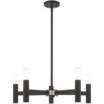 5 Light Black Chandelier with Steel base material-Lighting LumensChandeliers