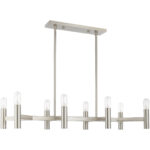 51138-91_02 15 inch 8 Light Brushed Nickel Linear Chandelier with Steel base material-Lighting LumensChandeliers