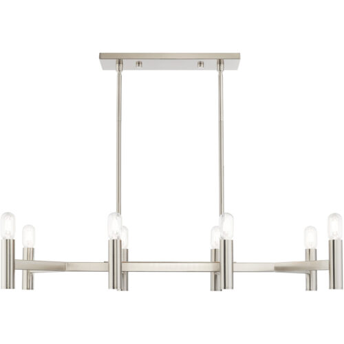 51138-91_03 15 inch 8 Light Brushed Nickel Linear Chandelier with Steel base material-Lighting LumensChandeliers