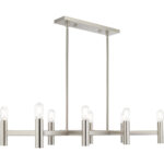 51138-91_05 15 inch 8 Light Brushed Nickel Linear Chandelier with Steel base material-Lighting LumensChandeliers