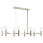 51138-91_07 15 inch 8 Light Brushed Nickel Linear Chandelier with Steel base material-Lighting LumensChandeliers