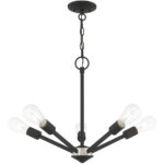 51155-04_01 5 Light Black Chandelier with Steel base material-Lighting LumensChandeliers