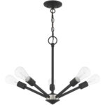 51155-04_02 5 Light Black Chandelier with Steel base material-Lighting LumensChandeliers