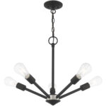 51155-04_03 5 Light Black Chandelier with Steel base material-Lighting LumensChandeliers