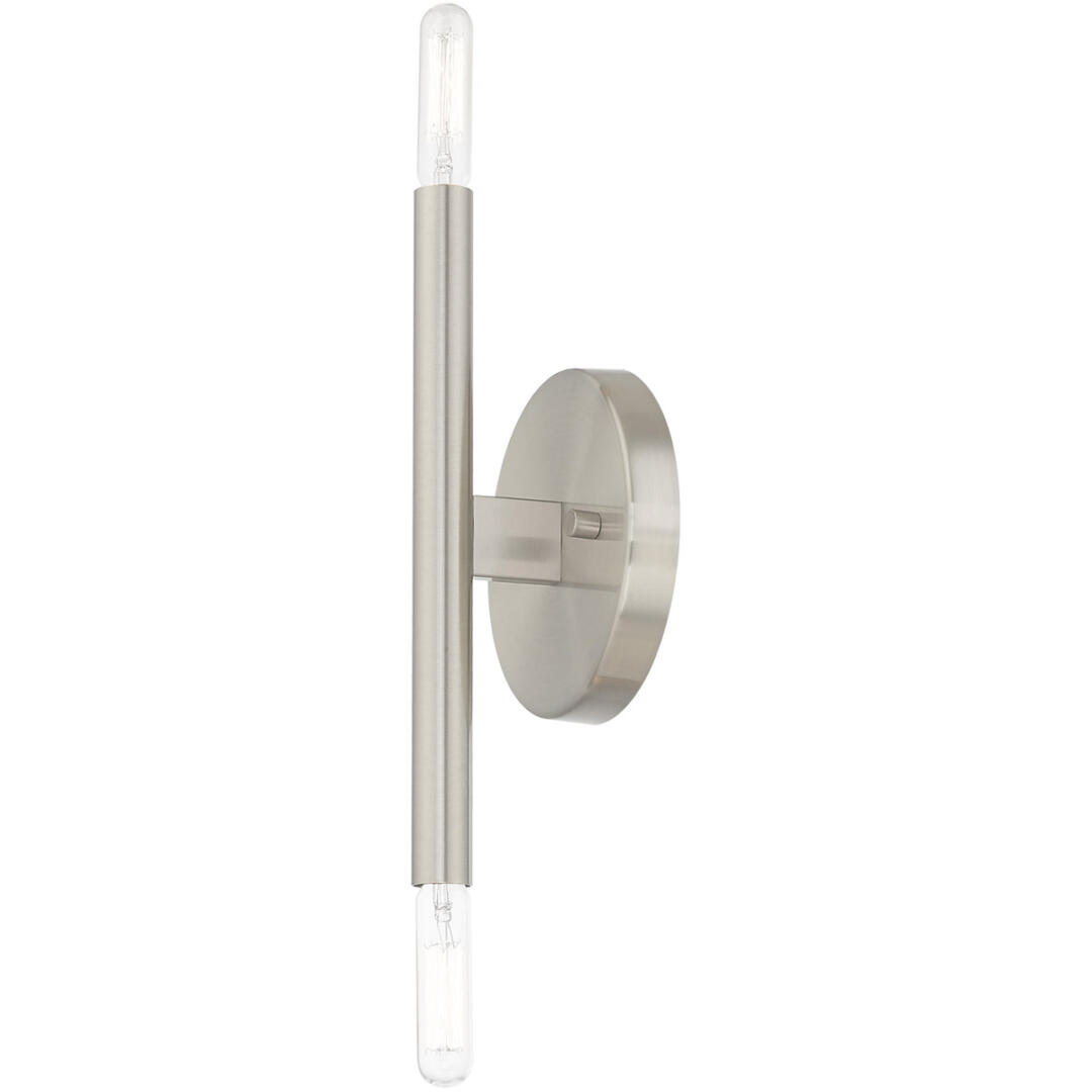 5.125 inch 2 Light Brushed Nickel ADA Wall Sconce with Steel base material-Lighting LumensWall Sconces