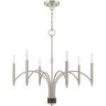51336-91_02 6 Light Brushed Nickel Chandelier with Steel base material-Lighting LumensChandeliers