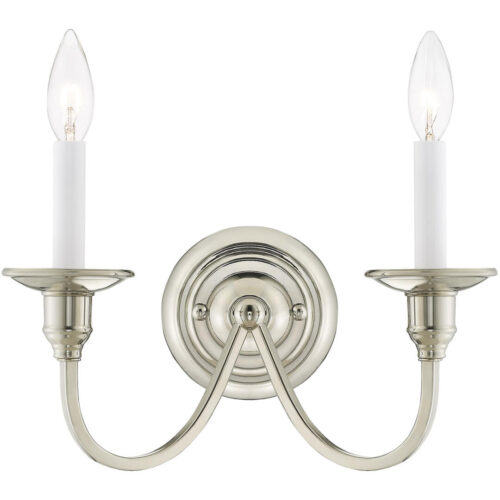 13 inch 2 Light Polished Nickel Wall Sconce with Steel base material-Lighting LumensWall Sconces