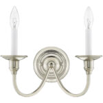 13 inch 2 Light Polished Nickel Wall Sconce with Steel base material-Lighting LumensWall Sconces