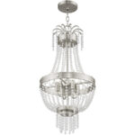 51854-91_04 4 Light Brushed Nickel Mini Pendant light Hanging Light Fixture with Clear Crystals Shade-Lighting LumensPendant Lights