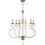 6 Light European Bronze Chandelier with Clear Crystals Shade-Lighting LumensChandeliers
