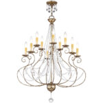 5 Light + 5 Light European Bronze Chandelier with Clear Crystals Shade-Lighting LumensChandeliers