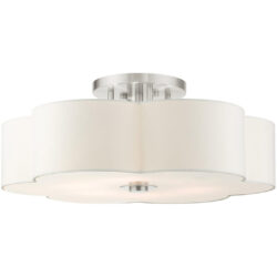 52159-91 6 Light Brushed Nickel Semi Flush-Lighting LumensSemi Flush