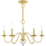 5 Light Polished Brass Chandelier with Steel base material-Lighting LumensChandeliers