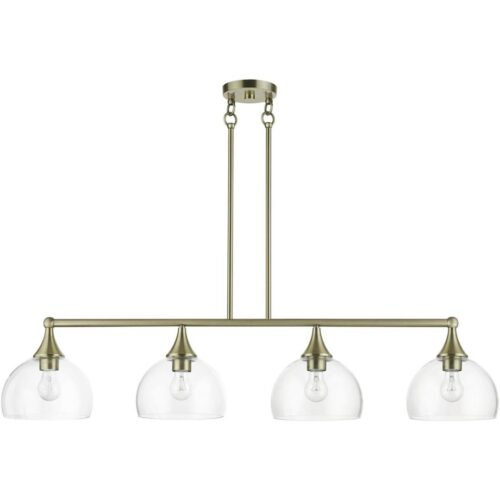 53644-01 4 Light Antique Brass Large Linear Chandelier-Lighting LumensChandeliers