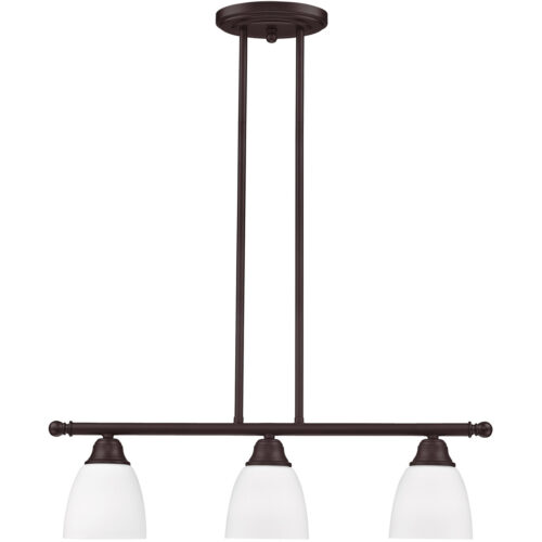 53854-07_03 5 inch 3 Light Bronze Linear Chandelier with Hand Blown Satin Opal White Glass Shade-Lighting LumensChandeliers