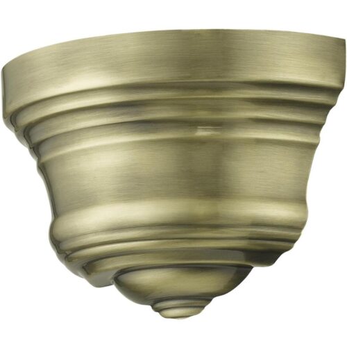 55908-01 1 Light Antique Brass Bell ADA Sconce with Shiny White Finish Inside-Lighting LumensWall Sconces