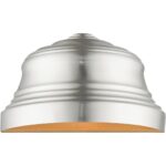 55908-91 1 Light Brushed Nickel ADA Sconce with Gold Finish Inside-Lighting LumensWall Sconces