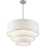 55914-91 4 Light Brushed Nickel Pendant Chandelier-Lighting LumensChandeliers