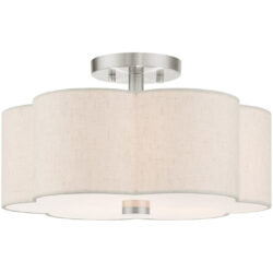 58063-91 3 Light Brushed Nickel Semi Flush-Lighting LumensSemi Flush