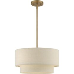 58892-48 3 Light Antique Gold Leaf Pendant Chandelier-Lighting LumensChandeliers