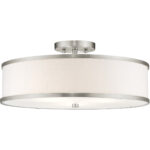 3 Light Brushed Nickel Ceiling Light fixture with Steel base material-Lighting LumensFlush Mount Ceiling Lights