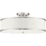 3 Light Brushed Nickel Ceiling Light fixture with Steel base material-Lighting LumensFlush Mount Ceiling Lights