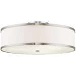 3 Light Brushed Nickel Ceiling Light fixture with Steel base material-Lighting LumensFlush Mount Ceiling Lights