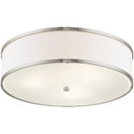 3 Light Brushed Nickel Ceiling Light fixture with Steel base material-Lighting LumensFlush Mount Ceiling Lights