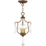 3 Light Verona Bronze Chain Hang/Ceiling Light fixture with Steel base material-Lighting LumensFlush Mount Ceiling Lights