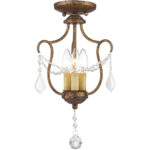 3 Light Verona Bronze Chain Hang/Ceiling Light fixture with Steel base material-Lighting LumensFlush Mount Ceiling Lights