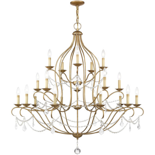 12 Light Antique Gold Leaf Chandelier with Steel base material-Lighting LumensChandeliers