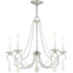 5 Light Brushed Nickel Chandelier with Steel base material-Lighting LumensChandeliers