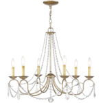6 Light Antique Silver Leaf Chandelier with Steel base material-Lighting LumensChandeliers