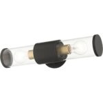 71922-07 2 Light Bronze Outdoor Large ADA Wall Lantern with Antique Gold Finish Accents-Lighting LumensLantern