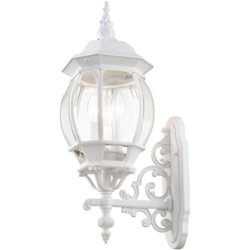 7524-13 3 Light Textured White Outdoor Wall Lantern-Lighting LumensLantern
