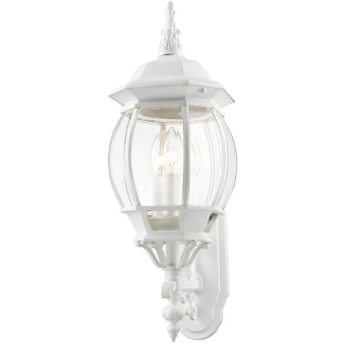 7524-13 3 Light Textured White Outdoor Wall Lantern-Lighting LumensLantern