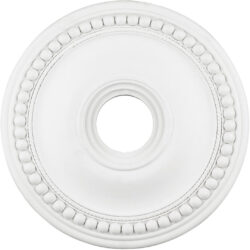 White Ceiling Medallion with Polyurethane Foam base with 20 Dia-Lighting LumensMedallion