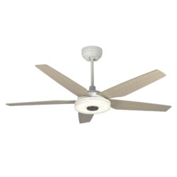 Elira 52-inch Indoor/Outdoor Smart Ceiling Fan, Dimmable LED Light Kit & Remote Control, Works with Google Assistant, Amazon Alexa, and Siri Shortcuts.