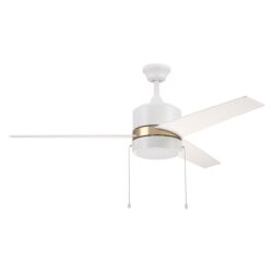 Flint 52" Ceiling Fan with pull chains,Light Kit Included，Work with stable and silent motor