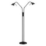 Elegant OSLO TWINS Black Floor Lamp - 2 Light, Multi-Directional G9 LED Compatible Design