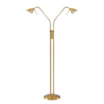 OSLO TWINS Brass Floor Lamp 2-Light G9 LED Compatible Dual Control Stylish Home Lighting
